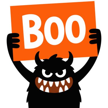 Canavar çığlık çığlığa Cadılar Bayramı karakteri beyaz üzerine izole vektör çizimi