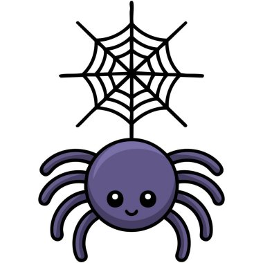 Örümcek simgesi Cadılar Bayramı element tasarımı beyaz arkaplan üzerinde izole vektör çizimi