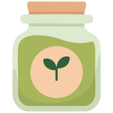 Kapalı alanda gübre şişesi beyaz üzerinde izole vektör illüstrasyon