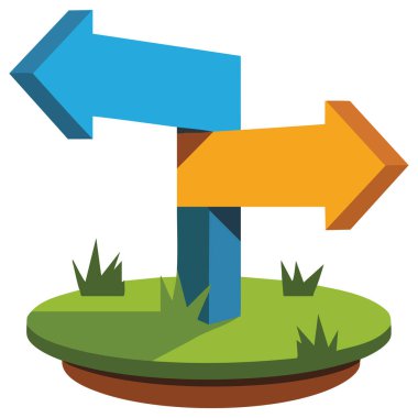 Yeşil bölge güzergahında yön tablosu olan yol işaretçisi işareti beyaz arkaplanda izole edilmiş vektör çizimi