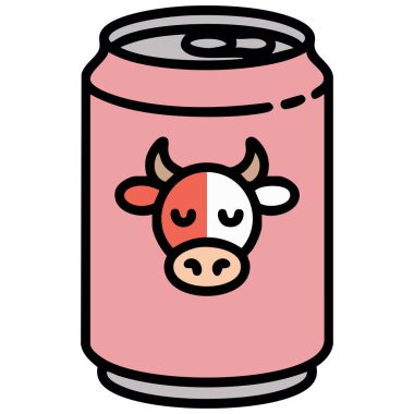 Kamp gezileri için konserve sığır güveci. Beyaz arka planda izole edilmiş vektör çizimi.