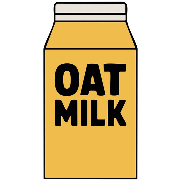 Bitki bazlı yulaf sütü içeceği vektör tasarımı beyaz arkaplanda izole