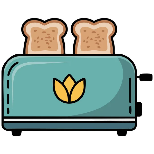 Beyaz arkaplanda izole edilmiş mutfak tost makinesi vektör çizimi