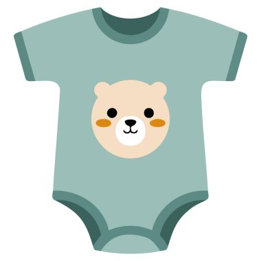 Yeni doğan bebek kıyafetleri seti vektör grafiği beyaz arka planda izole edilmiş bebek giyimi çizimi