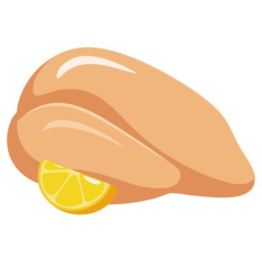 Tavuk göğsü fileto sağlıklı yiyecek eşsiz yaratıcı konsept izole edilmiş beyaz arka plan vektör çizimi