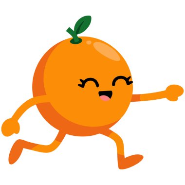 Turuncu meyve karakteri eşsiz yaratıcı kavram beyaz arkaplanda izole edilmiş vektör çizimi