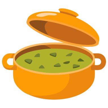 Çorba pişirme eşsiz yaratıcı konsept izole edilmiş vektör çizimi beyaz arkaplan üzerinde