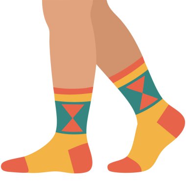 Erkek bacakları, düz moda renk vektör çizim şablonu giysisi kullanıyor