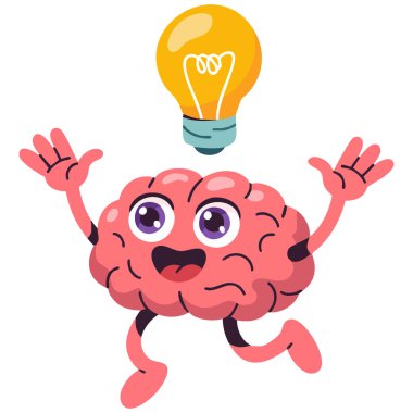 Yaratıcılık kavramına sahip şirin bir çizgi film beyni.