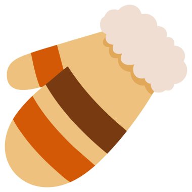 Çizgili eldiven çizimi beyaz arkaplanda izole edilmiş vektör çizimi