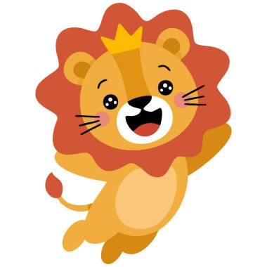 Aslan karakteri eşsiz yaratıcı kavram beyaz arkaplanda izole edilmiş vektör çizimi