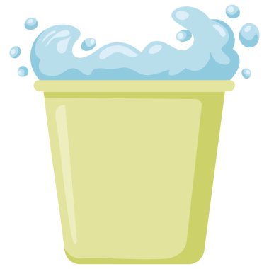 Çamaşır küveti vektör illüstrasyonu su havzası düz simge kırmızı çamaşır küveti