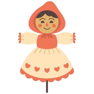 Maslenitsa figürü eşsiz yaratıcı kavram beyaz arka planda izole vektör illüstrasyonu