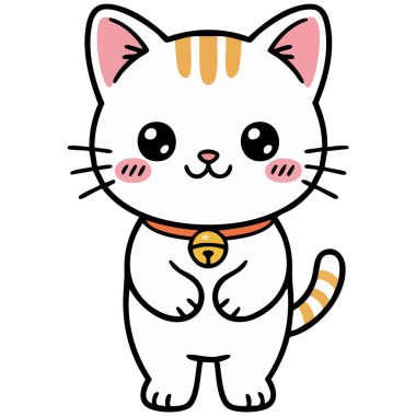 Kedi çizimi, beyaz arka planda izole edilmiş eşsiz yaratıcı konsept vektör çizimi