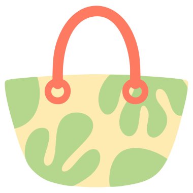 Plaj çantası, beyaz arka planda eşsiz yaratıcı kavram izole edilmiş vektör çizimi