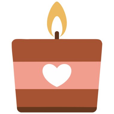 Cam kavanozdaki soya mumları modern aromatik ev dekoru ve parlak düz el çizimi stili izole edilmiş.