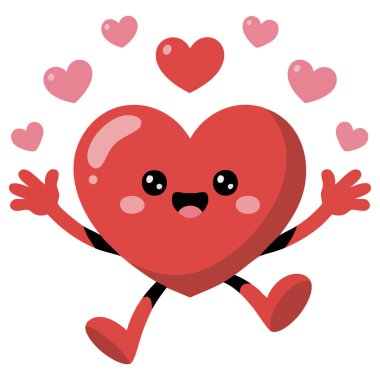 Sevgililer günü için aşk dolu güzel romantik tasarım beyaz arka planda izole edilmiş vektör çizimi