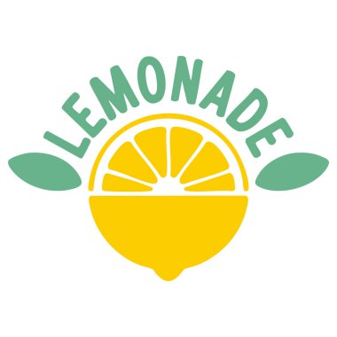 Limon dilimlenmiş meyve limonatası logo rengi soyut limon harfli el çizimi vektör çizimi