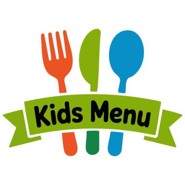 Beyaz arkaplanda izole edilmiş bir vektör illüstrasyonu üzerinde çocuk menüsü tasarımı