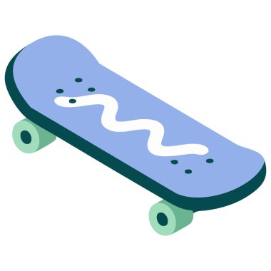 Beyaz arkaplan üzerinde düz kaykay tasarımı beyaz arkaplan üzerinde izole vektör çizimi