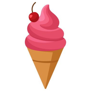 Beyaz arkaplan üzerinde düz dondurma tasarımı beyaz arkaplan üzerinde izole vektör çizimi