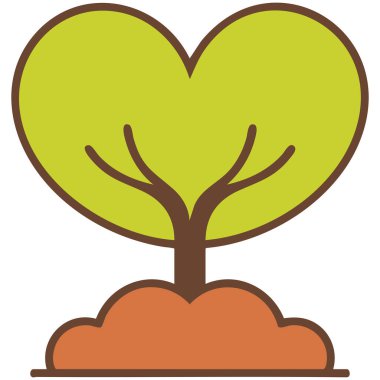 Ağaç doldurma tarzı ikon tasarımı doğa bitki yaz mevsimi doğal ekoloji tema vektörü