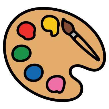 Beyaz arkaplanda sanatçı boya fırçası vektör sanatı ve illüstrasyon izole