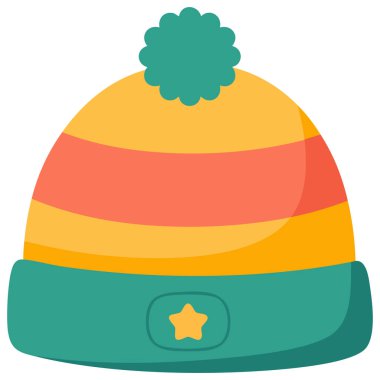 Beyaz arka planda izole edilmiş kışlık giysi parçalarının basit düz çizimleri koleksiyonu