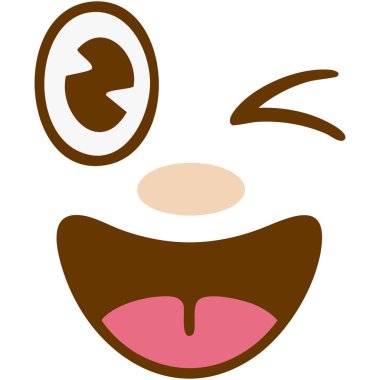 yüz ifadesi ve karakter teması izole edilmiş tasarım çizimi gösteren çizgi film simgesi