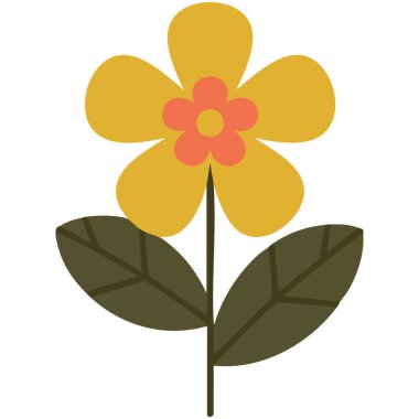 güzel çiçek ve beyaz arkaplanda izole edilmiş bahçe sahnesi vektör illüstrasyonu bırakır