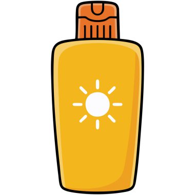 SPF gövde güneş kremi bronzlaştırıcı vektör çizimi karalama biçiminde paketleme