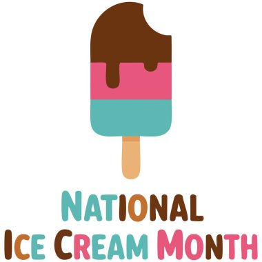 Banner Broşür Cafe menüsü için Temmuz ulusal dondurma ayı tipografi poster şablonu