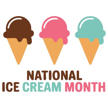 Ulusal dondurma ayı tipografi afişi afiş broşürü için Temmuz vektör şablonunda yıllık olay