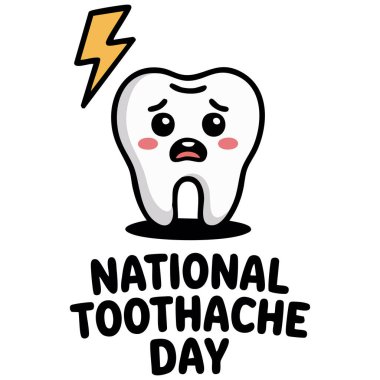 diş ağrısı günü ulusal vektör çürük diş çizgi film karakteri kötü diş ağrısı posteri önemli gün