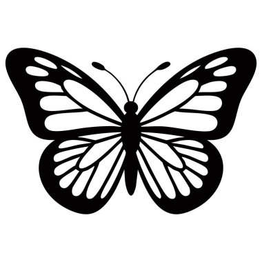 Sevimli kelebek düz çizgi film tarzıyla uçuyor bahar ve doğa temaları vektör illüstrasyonu için mükemmel