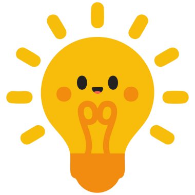 Parlayan ampul karalama düz kist vektör etiketi Tüm nesneler beyaza izole edilmiş olarak yeniden boyanır