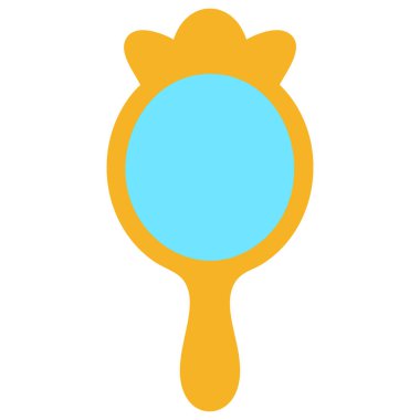 Ayna simgesinde izole edilmiş beyaz arkaplan vektörü illüstrasyonu