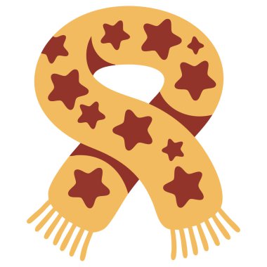 yıldız desenli eşarp vektör çizimi beyaz arkaplanda izole edildi