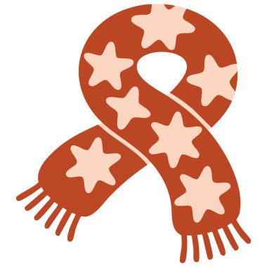 Beyaz arkaplanda izole edilmiş yıldız desenli vektör çizimi eşarbı