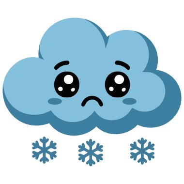 Beyaz üzerine izole edilmiş karlı hava sembolünün vektör çizimi