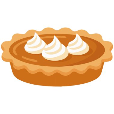 Beyaz arka planda şükran günü için izole edilmiş turta ikonu vektör çizimi