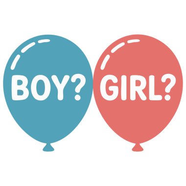 Suluboya tarzı ve iki balonu olan kız ya da erkek için bebek partisi vektör kartı