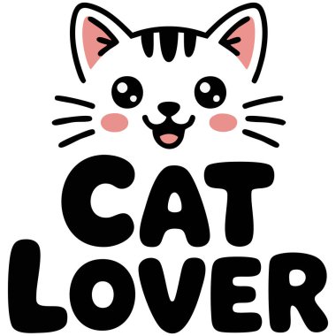 Kedi severler için cazip ve profesyonel tasarım beyaz arka planda izole edilmiş vektör