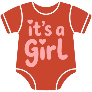 Beyaz arka plan üzerinde pembe bebek kıyafetleri izole edilmiş beyaz vektör illüstrasyonu