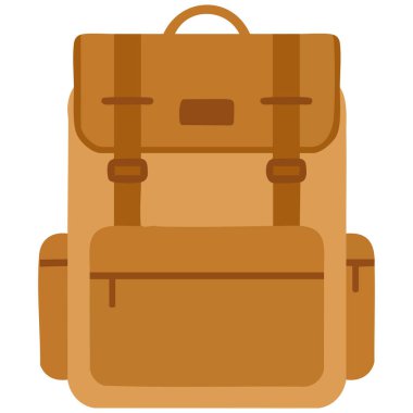 Beyaz arkaplan vektör illüstrasyonundaki sırt çantası sade beyaz arkaplanda izole edildi