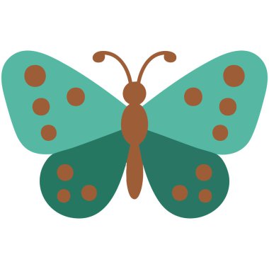 Güzel kelebek renkli ikon beyaz üzerine izole edilmiş vektör grafik çizimi