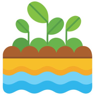 Sade beyaz arkaplanda izole edilmiş hidrofonik düz vektör tasarımı çizimi