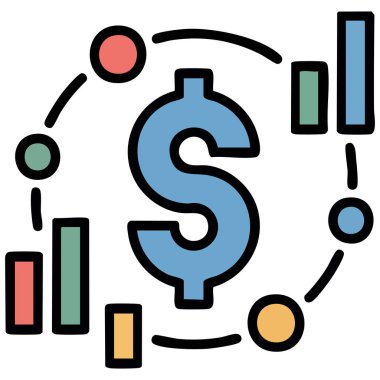 Beyaz arka planda finansal yatırım analizinin temsili izole edilmiş vektör