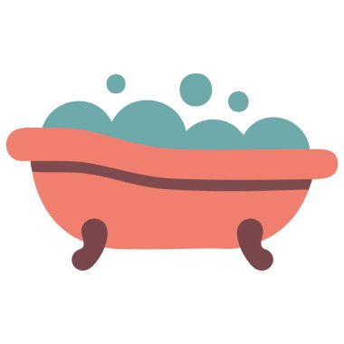 Yeni doğan bebekler için şirin bir bebek banyosu sembolü.