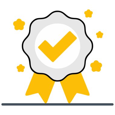 Ödül rozet vektör tasarım çizimi sade beyaz arkaplan grafiğinde izole edildi